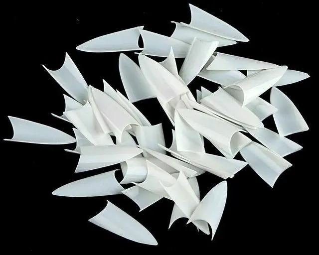 Alt view image 3 of 7 - 1000Pcs Stiletto French False Fake Acrylic Nail Tips Coffin Nails Long