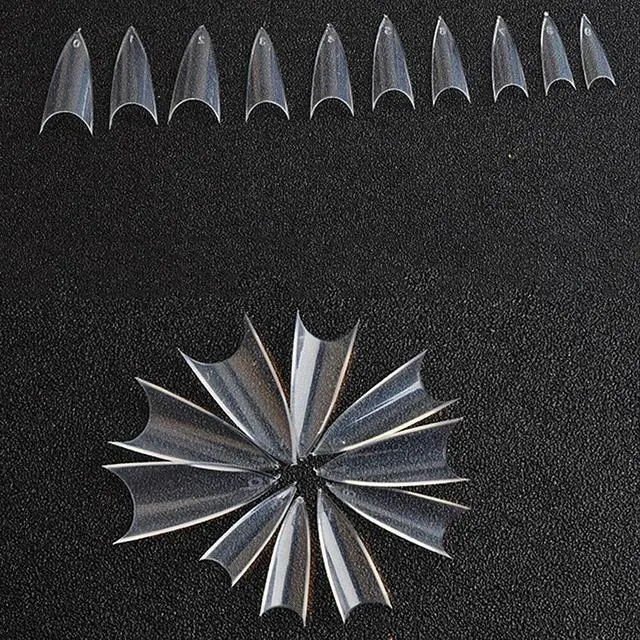 Alt view image 2 of 7 - 1000Pcs Stiletto French False Fake Acrylic Nail Tips Coffin Nails Long