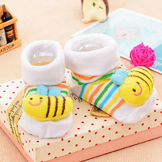 Alt view image 5 of 7 - 6 Pack Wrapables Cute 3D Cartoon Anti-Skid Baby Booties Sock Slipper Shoes