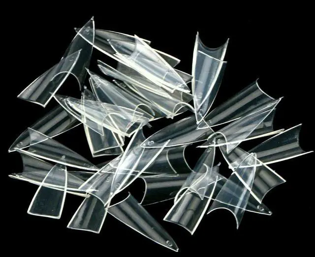 Alt view image 6 of 7 - 1000Pcs Stiletto French False Fake Acrylic Nail Tips Coffin Nails Long