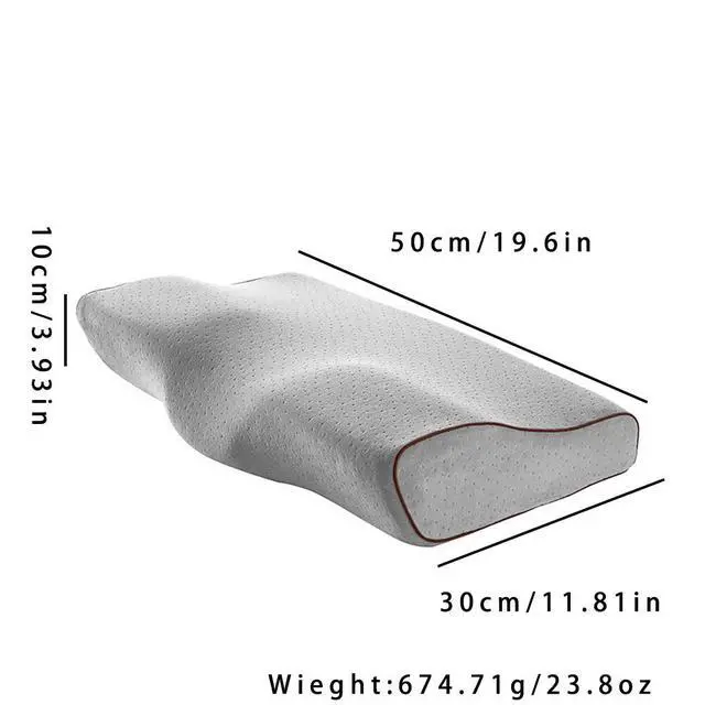 Alt view image 2 of 5 - US 2 Pack Contour Memory Foam Pillows for Neck Pain Relief with Washable Cover