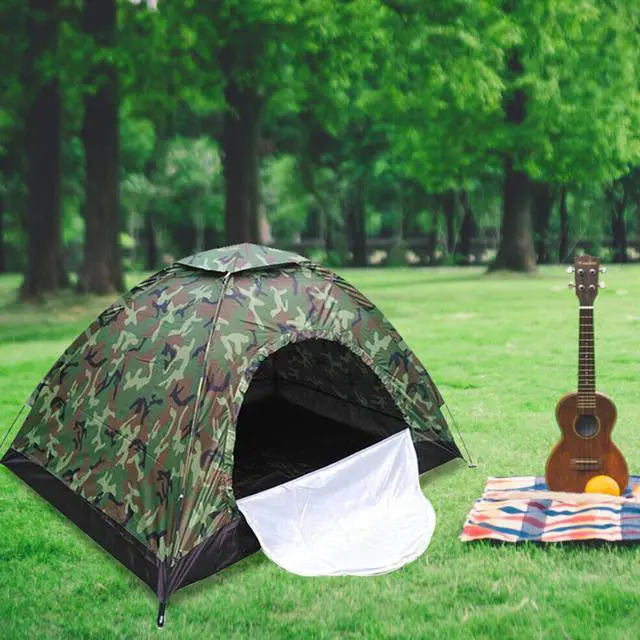 Alt view image 5 of 5 - US 1-2 Person Outdoor Camping Tent Waterproof for Family Camouflage Hiking