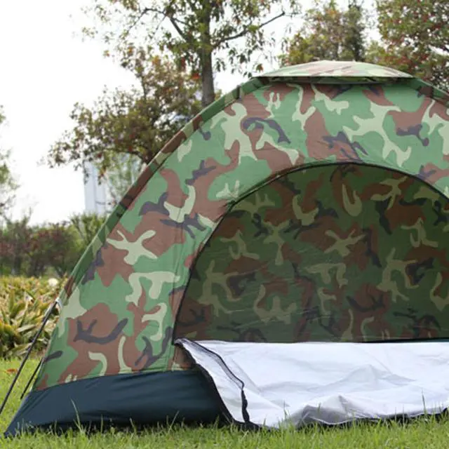 Alt view image 4 of 5 - US 1-2 Person Outdoor Camping Tent Waterproof for Family Camouflage Hiking