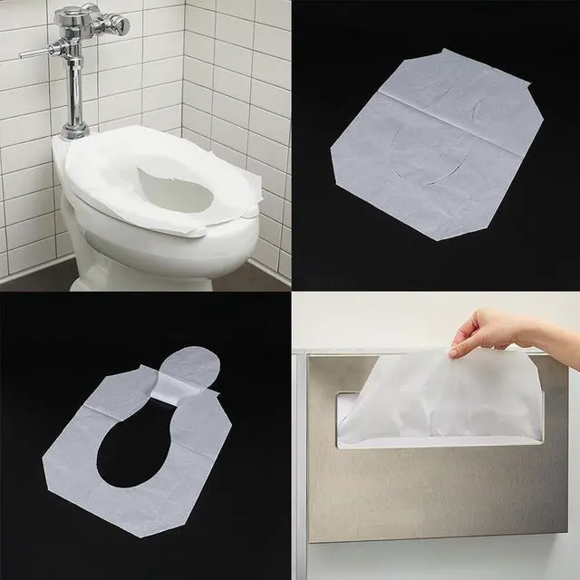 Alt view image 3 of 5 - 1000 Disposable Toilet Seat Covers, Half-Fold, 14 x 16 Inches, Public Restrooms