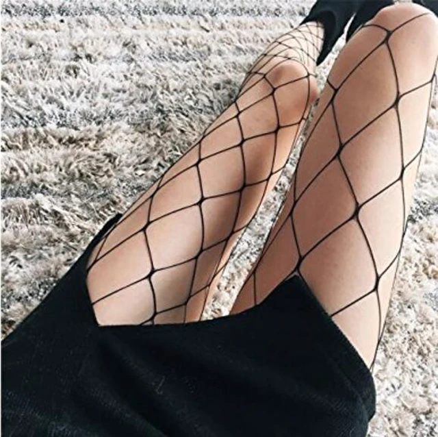 Alt view image 6 of 6 - Women Fishnet Stocking Cross Seamless Nylon Mesh Tights Pantyhose Black