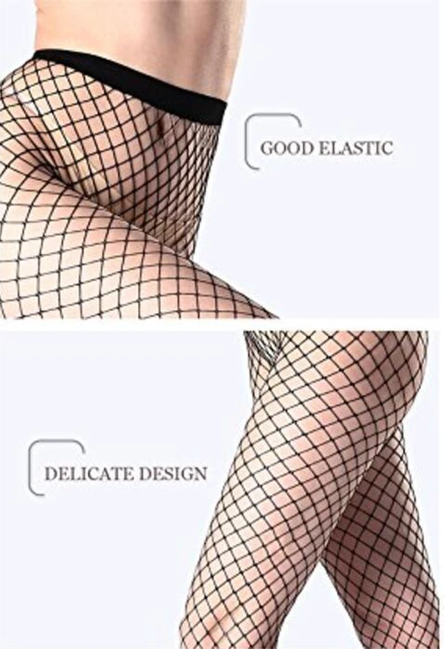 Alt view image 4 of 6 - Women Fishnet Stocking Cross Seamless Nylon Mesh Tights Pantyhose Black
