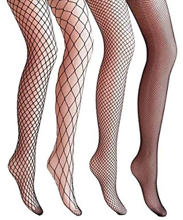 Main image of Women Fishnet Stocking Cross Seamless Nylon Mesh Tights Pantyhose Black
