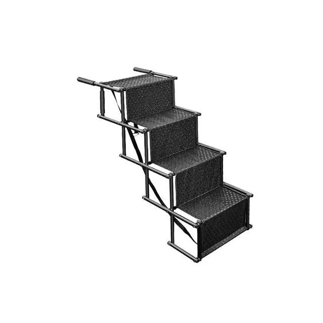 Alt view image 4 of 5 - US Folding Dog Pet Steps Ramp Stairs Car Boot Portable Ladder Metal Accordion