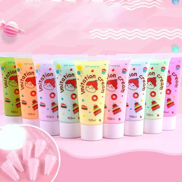 Alt view image 3 of 5 - US 14 Pcs 50g Simulation Cream Adhesive Fake Whipped Cream Glue Set w/14 Nozzles