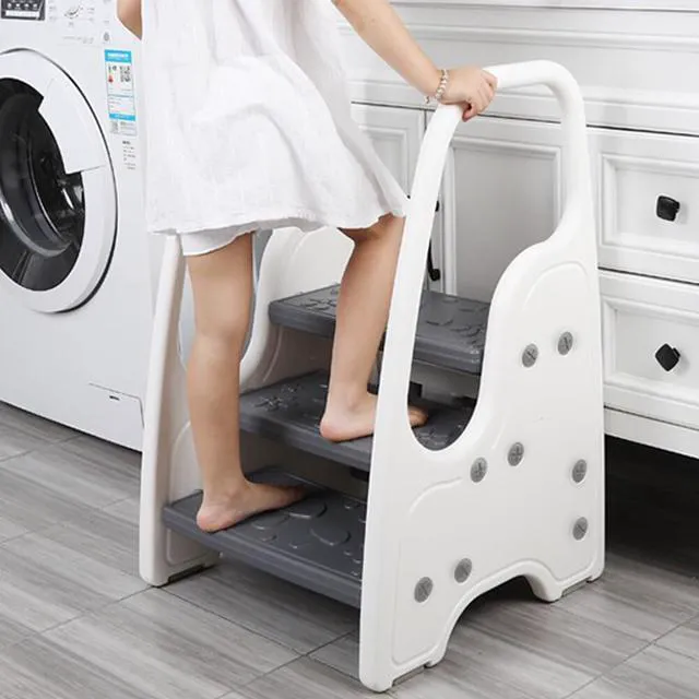 Alt view image 3 of 5 - US 1 Pack Toddler 3 Step Stool Standing Tower for Kids Plastic Learning Helper