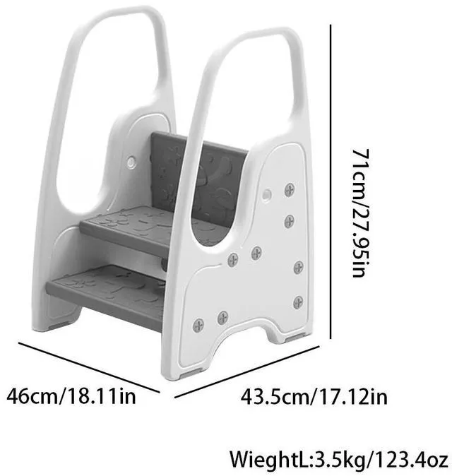 Alt view image 2 of 5 - US 1 Pack Toddler 3 Step Stool Standing Tower for Kids Plastic Learning Helper