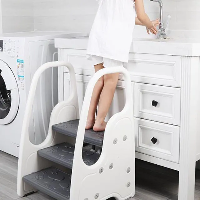 Alt view image 4 of 5 - US 1 Pack Toddler 3 Step Stool Standing Tower for Kids Plastic Learning Helper