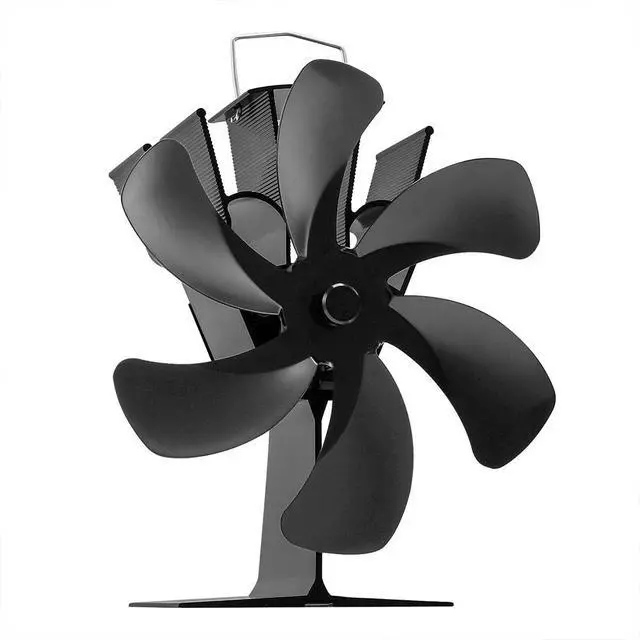 Alt view image 4 of 5 - US 6 Blades Wood Stove Fan Heat Powered Eco Fireplace Fan Log Burner Fuel Saving