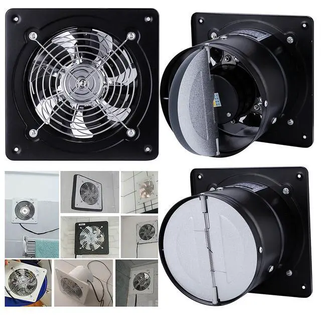 Alt view image 4 of 7 - US 4~8'' Exhaust Fan Ventilation Extractor Fan Wall-Mounted Blower Anti-backflow 6 Inch