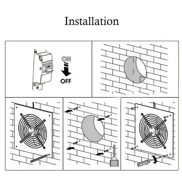 Alt view image 5 of 7 - US 4~8'' Exhaust Fan Ventilation Extractor Fan Wall-Mounted Blower Anti-backflow 6 Inch
