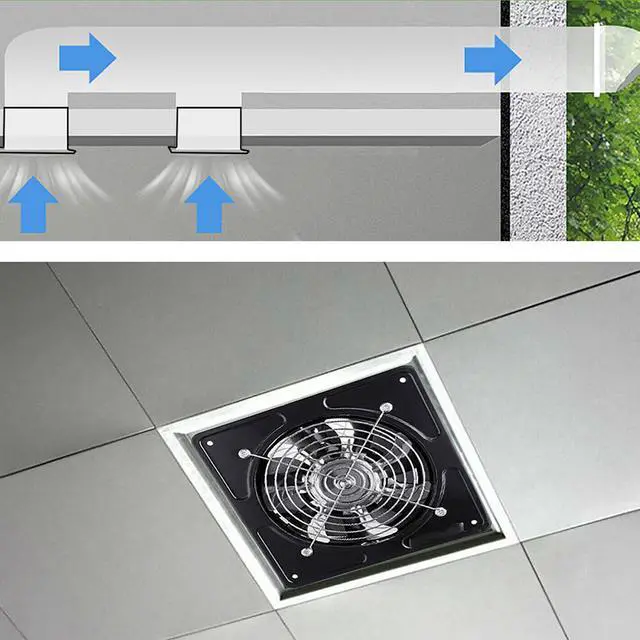 Alt view image 7 of 7 - US 4~8'' Exhaust Fan Ventilation Extractor Fan Wall-Mounted Blower Anti-backflow 6 Inch
