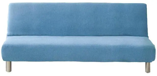 Main image of US Stretch Solid Color Futon Slipcover Full Or Queen Size Armless Sofa Bed Cover Blue