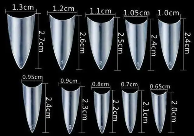 Alt view image 4 of 5 - US 500Pcs Stiletto French False Fake Acrylic Nail Tips Coffin Nails Long 500gezhuang ziranse