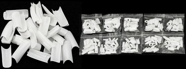 Main image of 500 Pcs Coffin Nail Tips Long Square French Fake False Nails Transparent US