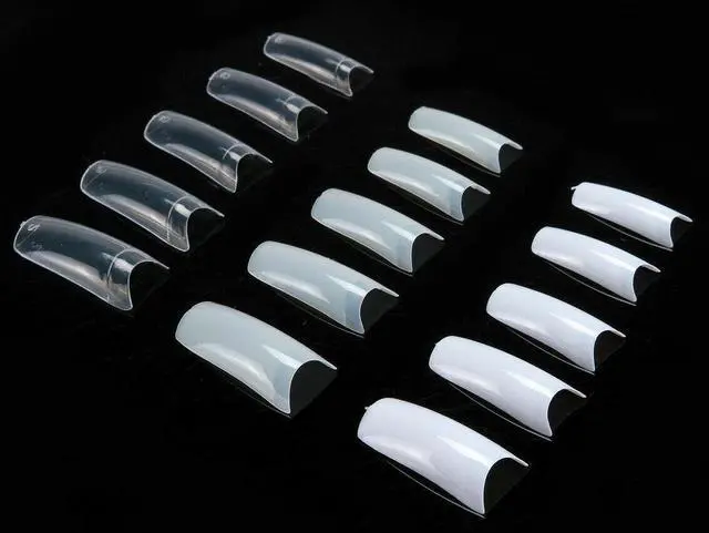 Alt view image 2 of 5 - 500 Pcs Coffin Nail Tips Long Square French Fake False Nails Transparent US 500gezhuang touming