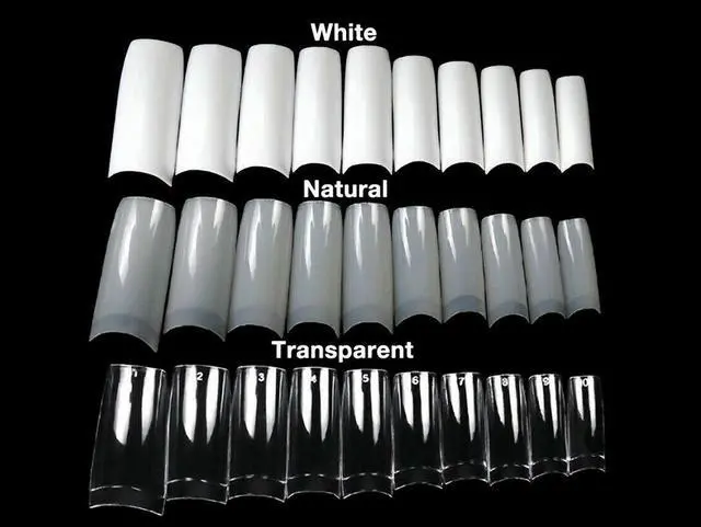 Alt view image 5 of 5 - 500 Pcs Coffin Nail Tips Long Square French Fake False Nails Transparent US 500gezhuang touming
