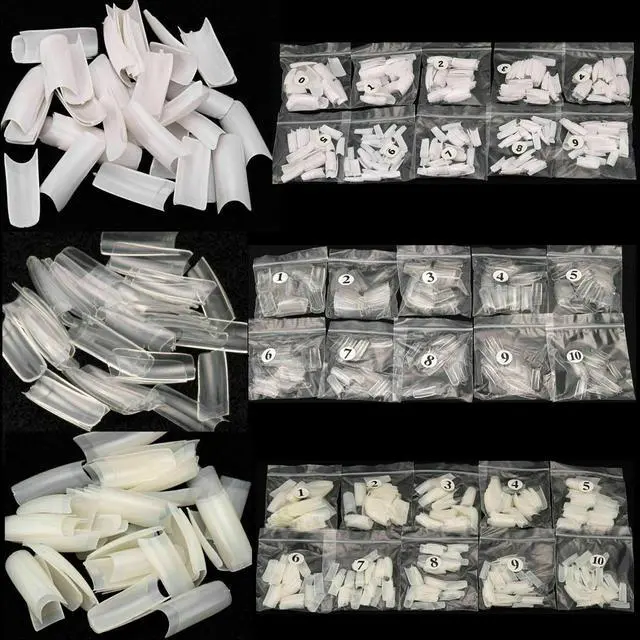 Alt view image 3 of 5 - 500 Pcs Coffin Nail Tips Long Square French Fake False Nails Transparent US 500gezhuang touming