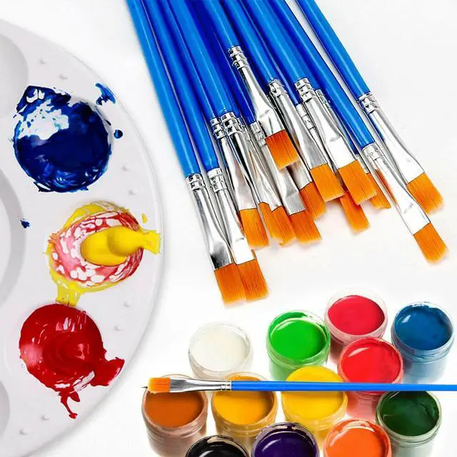 Alt view image 4 of 5 - US 200 Pcs Artist Acrylic Paint Brushes Watercolour Painting Craft Art Model