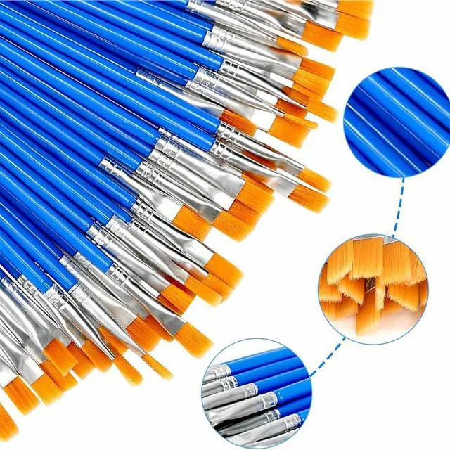Alt view image 5 of 5 - US 200 Pcs Artist Acrylic Paint Brushes Watercolour Painting Craft Art Model