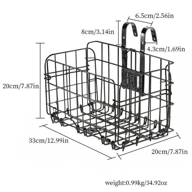 Alt view image 3 of 5 - US 1 Pack Folding Rear Bike Basket Wire Mesh Fold-Up Detchable Front Rear Bag