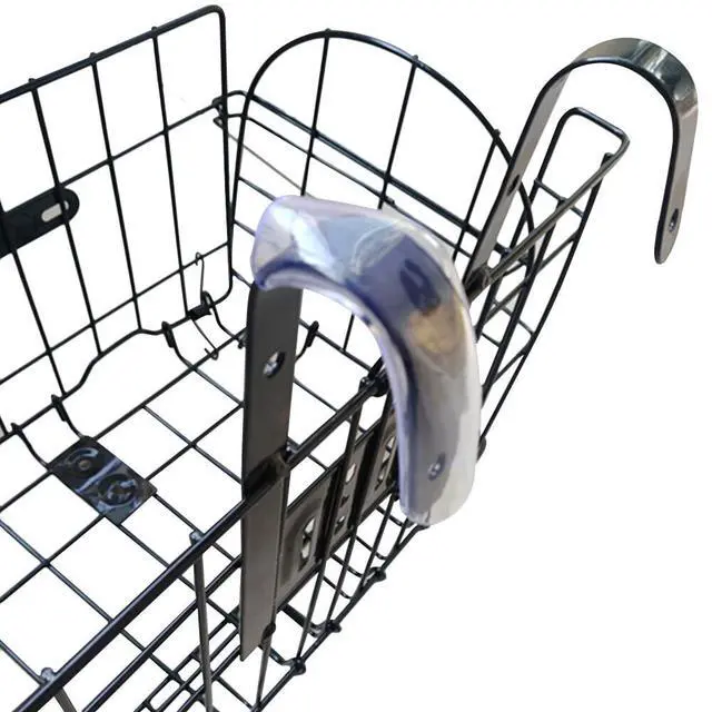 Alt view image 2 of 5 - US 1 Pack Folding Rear Bike Basket Wire Mesh Fold-Up Detchable Front Rear Bag