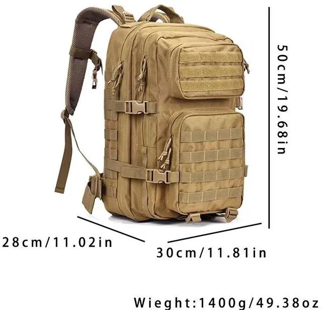 Main image of US 45L Large Military Tactical Backpacks Army Assault Pack Hiking Treek Rucksack