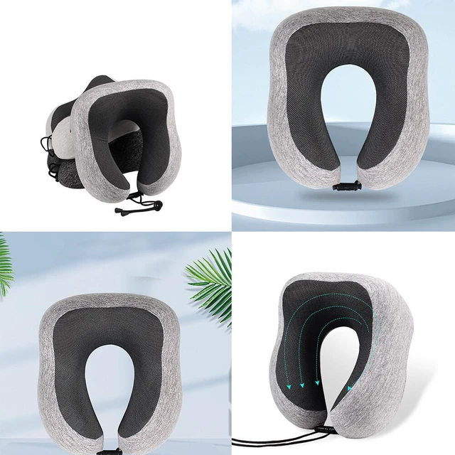 Alt view image 2 of 5 - US 2 Pack Memory Foam U-Shaped Travel Pillow Neck Support Head Rest Car Plane