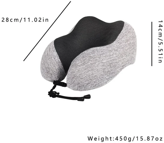 Alt view image 3 of 5 - US 2 Pack Memory Foam U-Shaped Travel Pillow Neck Support Head Rest Car Plane