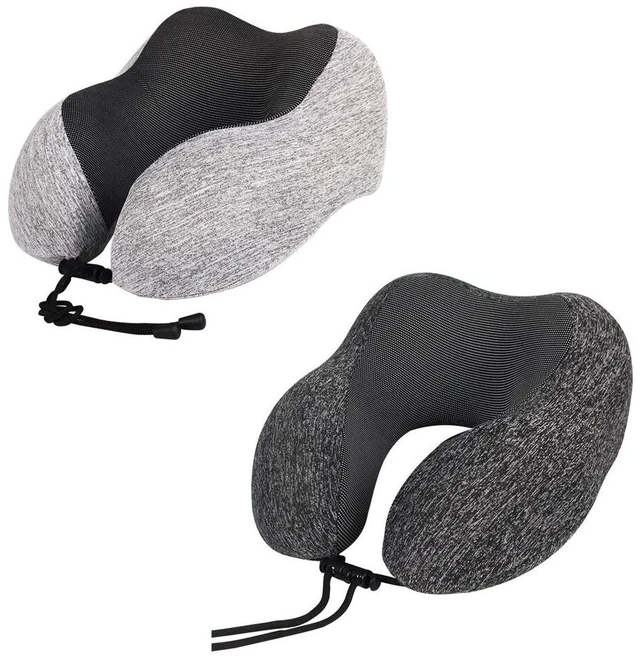 Alt view image 5 of 5 - US 2 Pack Memory Foam U-Shaped Travel Pillow Neck Support Head Rest Car Plane