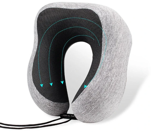 Main image of US 2 Pack Memory Foam U-Shaped Travel Pillow Neck Support Head Rest Car Plane