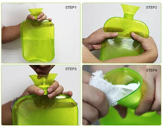 Alt view image 4 of 5 - Large PVC Rubber HOT WATER BOTTLE Bag WARM Relaxing Heat / Cold Therapy 2 Liter