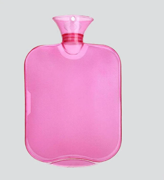 Alt view image 2 of 5 - Large PVC Rubber HOT WATER BOTTLE Bag WARM Relaxing Heat / Cold Therapy 2 Liter Pink + Bag Cover