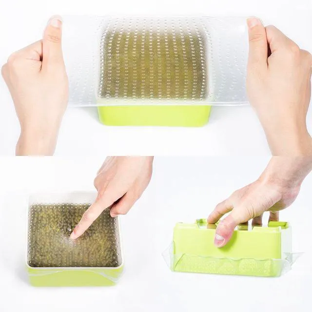 Alt view image 5 of 5 - 4~6 Pack Stretch Reusable Silicone Bowl Food Storage Wraps Cover Seal Fresh Lids