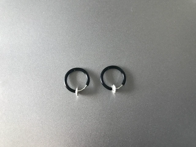Alt view image 5 of 6 - Clip-On Spring Action Non-Piercing Fake Septum Lip Cartilage Nose Tragus Ring 1 Pair Silver