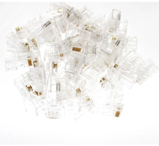 Alt view image 5 of 5 - 100 Pack RJ45 Ends CAT5E Ethernet Cable End Connectors Mocular Plugs Crimp