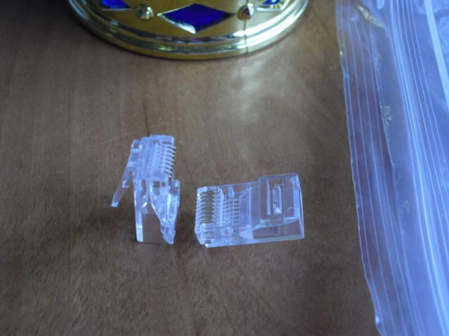 Alt view image 3 of 5 - 100 Pack RJ45 Ends CAT5E Ethernet Cable End Connectors Mocular Plugs Crimp