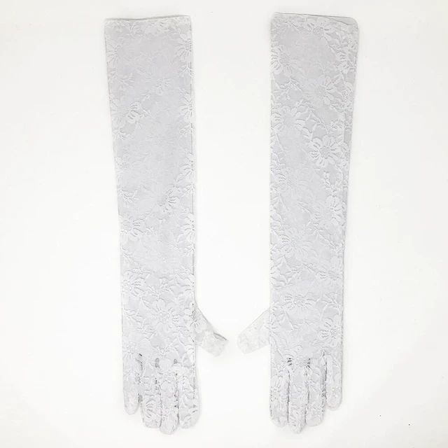 Main image of US Sexy Lace Gloves Thin Long Bride Wedding Party Arm Elbow Prom Driving 19.7''