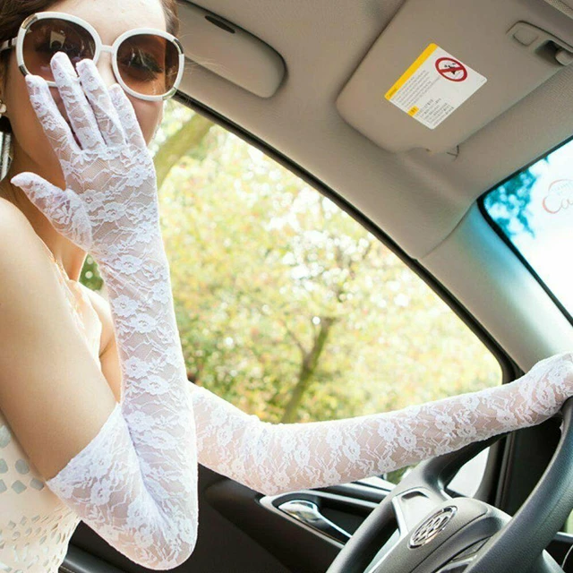 Alt view image 2 of 4 - US Sexy Lace Gloves Thin Long Bride Wedding Party Arm Elbow Prom Driving 19.7''