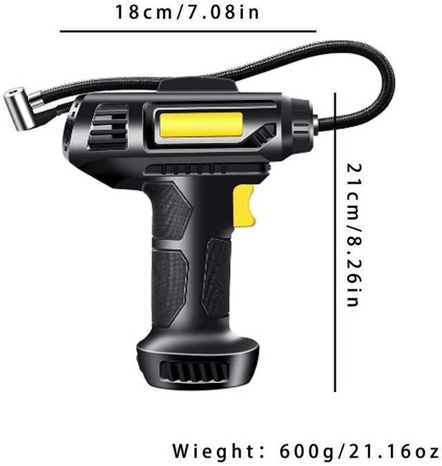 Alt view image 5 of 5 - US 150PSI Tire Fast Inflator Air Pump Compressor LED Light for Car Bike Motor