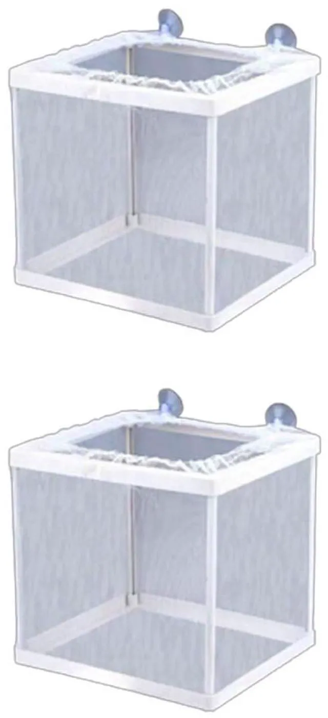Alt view image 2 of 4 - US 1 Pc Fish Tank Aquarium Guppy Breeding Breeder Baby Gauze Trap Box Isolator
