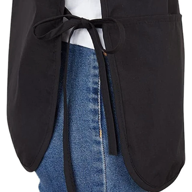 Alt view image 2 of 4 - US 1 Pack Smock Cobbler Apron Art Paint Cooking Cleaning Work Bib Striped Dirt