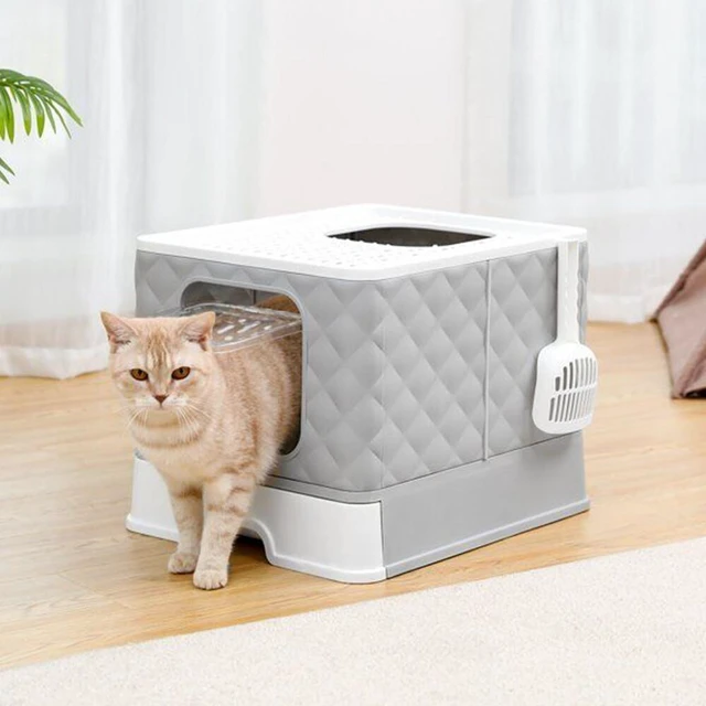Alt view image 3 of 5 - US Gray Self-Cleaning Hooded Cat Litter Box Enclosed Large Kitty Toilet Refill