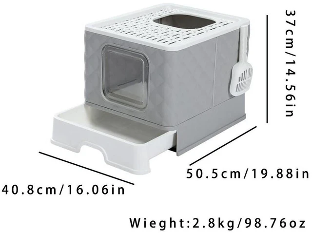 Alt view image 4 of 5 - US Gray Self-Cleaning Hooded Cat Litter Box Enclosed Large Kitty Toilet Refill