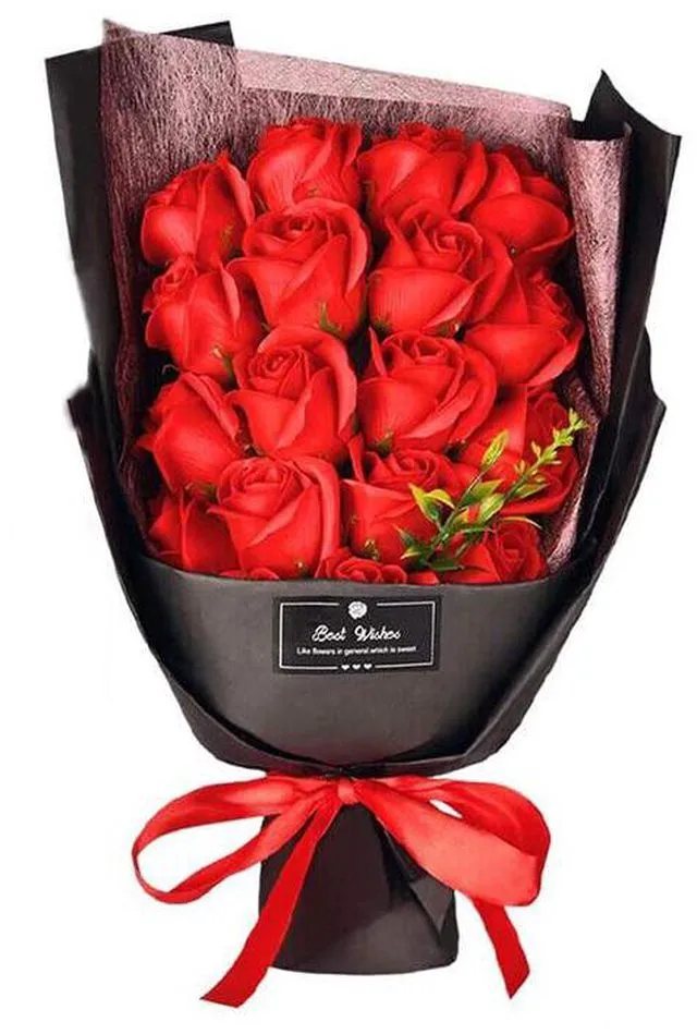 Main image of US 18 Pcs Eternal Rose Soap Flower Bouquet Valentine's Day Gift Girlfriend Wife