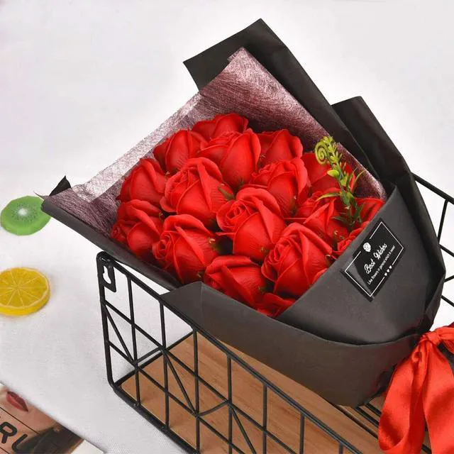 Alt view image 2 of 5 - US 18 Pcs Eternal Rose Soap Flower Bouquet Valentine's Day Gift Girlfriend Wife